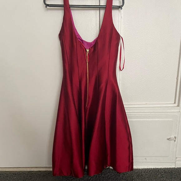 Aqua Dresses - Women’s Burgundy Corset Style Mini Dress - 2 - Picture 3 of 5